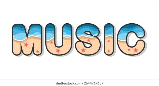 typography MUSIC word art illustration,  text effect style, eps file format