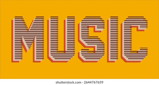 typography MUSIC word art illustration,  text effect style, eps file format
