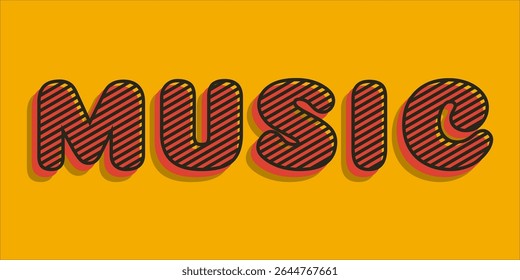 typography MUSIC word art illustration,  text effect style, eps file format