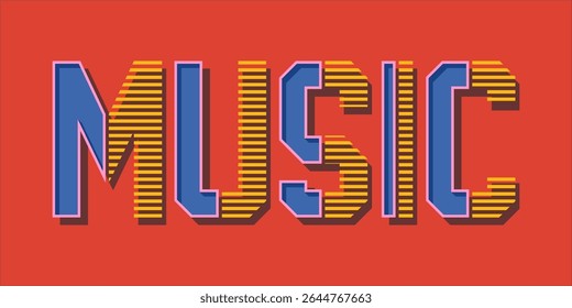 typography MUSIC word art illustration,  text effect style, eps file format