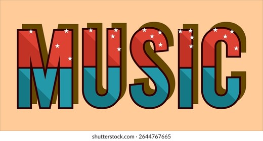 typography MUSIC word art illustration,  text effect style, eps file format