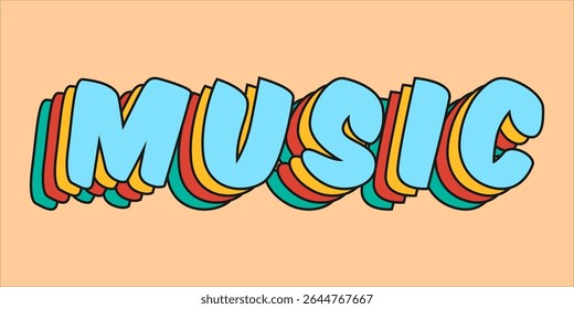 typography MUSIC word art illustration,  text effect style, eps file format