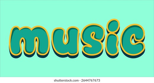 typography MUSIC word art illustration,  text effect style, eps file format