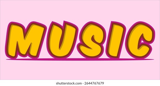 typography MUSIC word art illustration,  text effect style, eps file format
