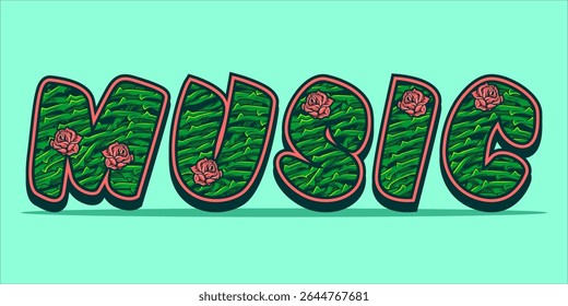 typography MUSIC word art illustration,  text effect style, eps file format