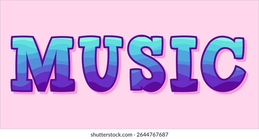 typography MUSIC word art illustration,  text effect style, eps file format