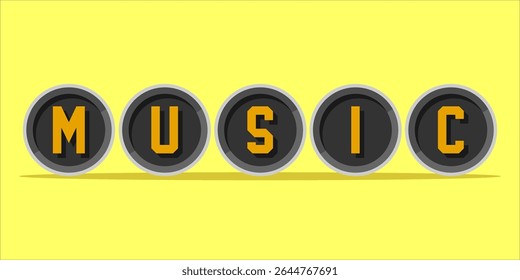 typography MUSIC word art illustration,  text effect style, eps file format