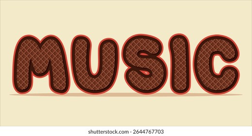 typography MUSIC word art illustration,  text effect style, eps file format
