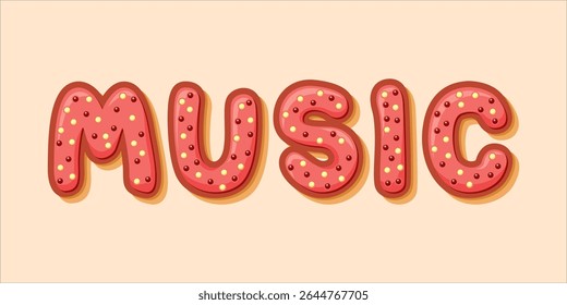 typography MUSIC word art illustration,  text effect style, eps file format