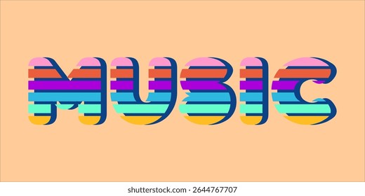 typography MUSIC word art illustration,  text effect style, eps file format