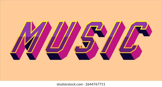 typography MUSIC word art illustration,  text effect style, eps file format