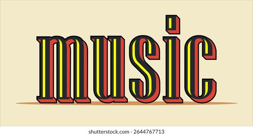 typography MUSIC word art illustration,  text effect style, eps file format