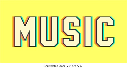typography MUSIC word art illustration,  text effect style, eps file format