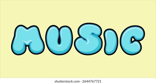 typography MUSIC word art illustration,  text effect style, eps file format