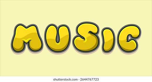 typography MUSIC word art illustration,  text effect style, eps file format