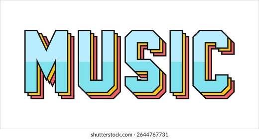 typography MUSIC word art illustration,  text effect style, eps file format