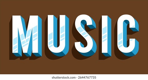typography MUSIC word art illustration,  text effect style, eps file format
