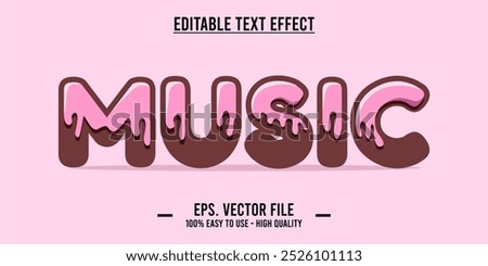 typography MUSIC word art illustration, editable text effect, eps file format