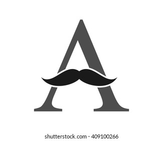 typography mustache beard facial hair barbershop image icon logo