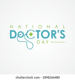 Typography for National Doctors Day with stethoscope. Letter National Doctors Day for element design. Vector illustration EPS.8 EPS.10