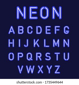 typography of neon font for dark background