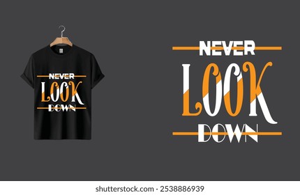  Typografie schau nie nach Print-T-Shirt-Männern. 