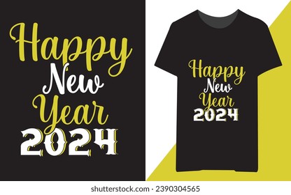 Typography new year celebration t-shirt