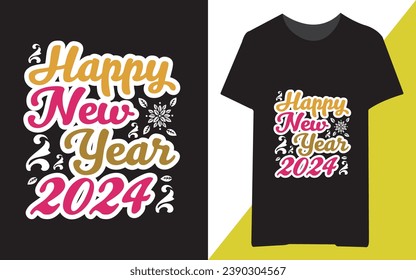 Typography new year celebration t-shirt