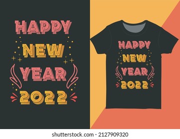 Typografía Vector de diseño de camisetas de Año Nuevo