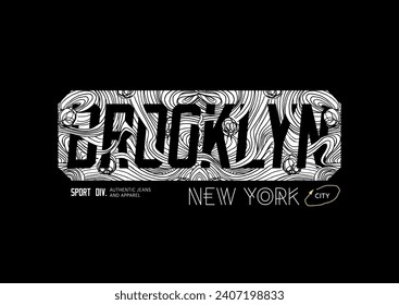 typography new york brooklyn athletic league championship slogan print with emblem for graphic tee t shirt or sweatshirt