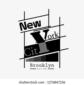 typography of new york city vector illustration for t shirt design