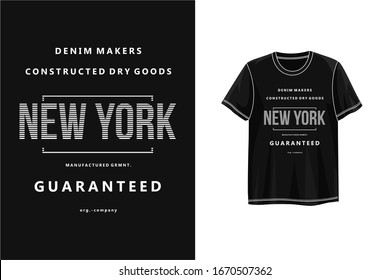 Typography new york denim makers for graphic t shirt