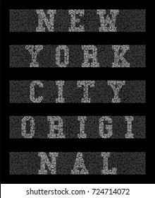 typography new york original placed to connect in small stripes