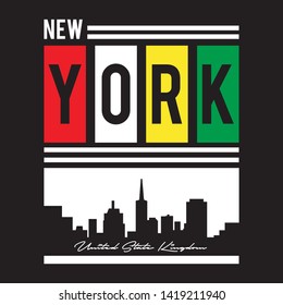Typography new york for print t shirt men