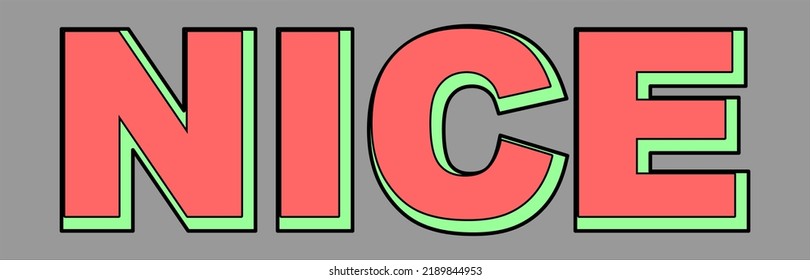 typography NICE color pink and light green