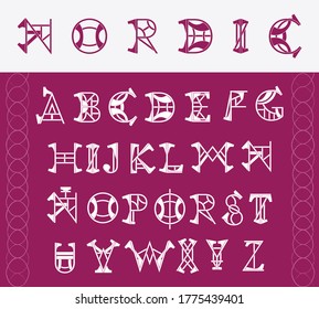 Typografie mit nordischem und viktorianischem Stil