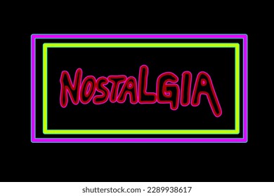 Typography of nostalgia in neon style