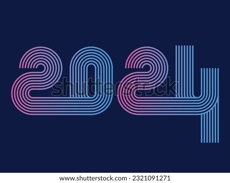 Typography number "2024", mean celebrations happy new year.
