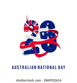 Typography number of 26 for 26 January when Celebrate of Australia Day design.