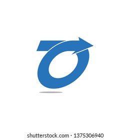 typography o arrow vector logo