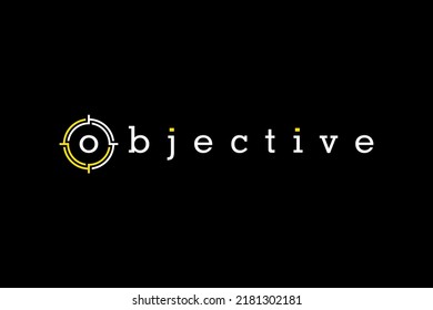 Typography of objective with unique on 'o' letter ready to use.