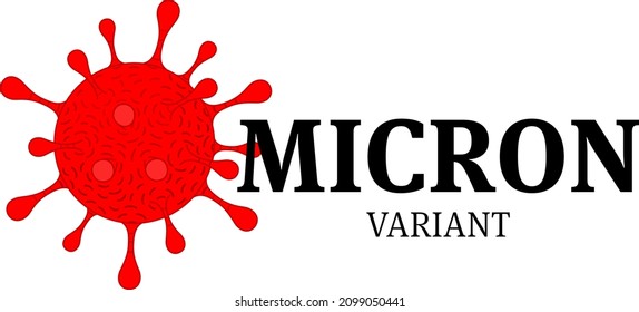 Tipografía de la variante de Omicron de COVID. Nueva cepa de coronavirus. Símbolo vectorial Omicron. 