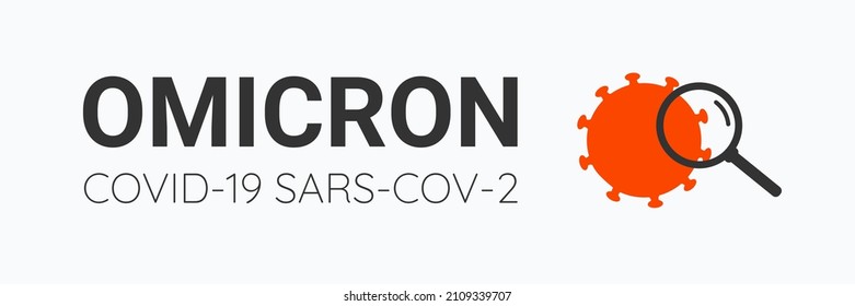 Typography of Omicron variant of COVID, which New strain of coronavirus. Vector symbol Omicron. Editable Illustration.
