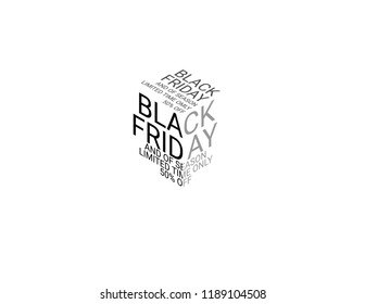 Typography on the topic. Black Friday and of season limited time only 50 