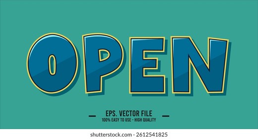 typography OPEN word art illustration, editable text effect