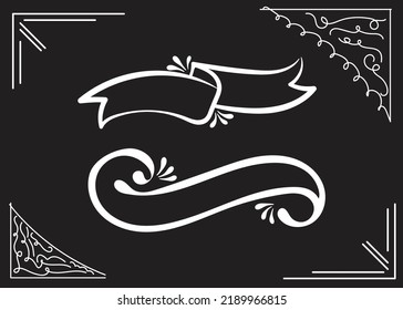 Typography ornament ribbon vector for t shirt design