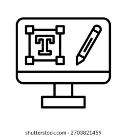 Ilustración vectorial de iconos de contorno de tipografía
