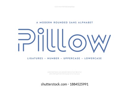 Typography outline style. Alphabet design modern. Vector illustration.