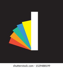 Typography Paper Color L Symbol or Logo Alphabet template Design