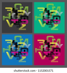 Typography pattern and diffrent color 